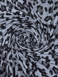 Light Slate Gray/Granite Gray/Black Polyester/Lycra Animal Spot Print Double Brushed Knit 58W