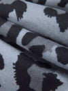 Light Slate Gray/Granite Gray/Black Polyester/Lycra Animal Spot Print Double Brushed Knit 58W