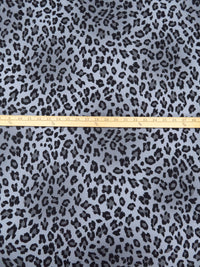 Light Slate Gray/Granite Gray/Black Polyester/Lycra Animal Spot Print Double Brushed Knit 58W