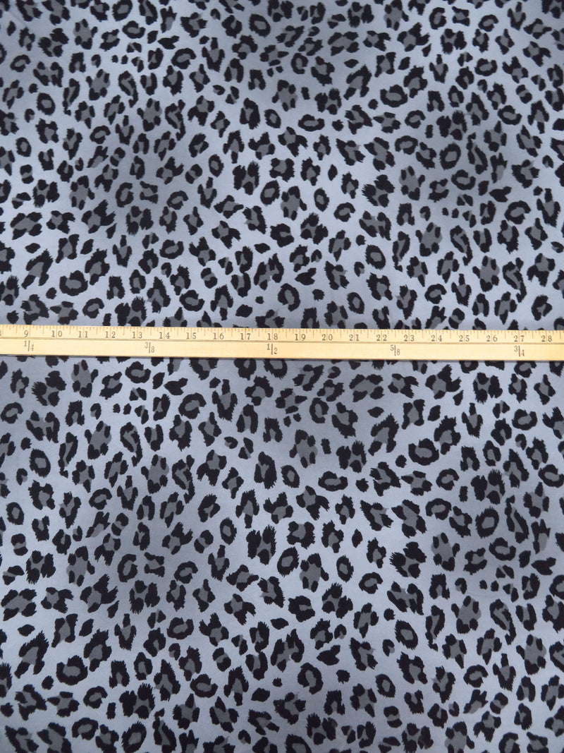 Light Slate Gray/Granite Gray/Black Polyester/Lycra Animal Spot Print Double Brushed Knit 58W