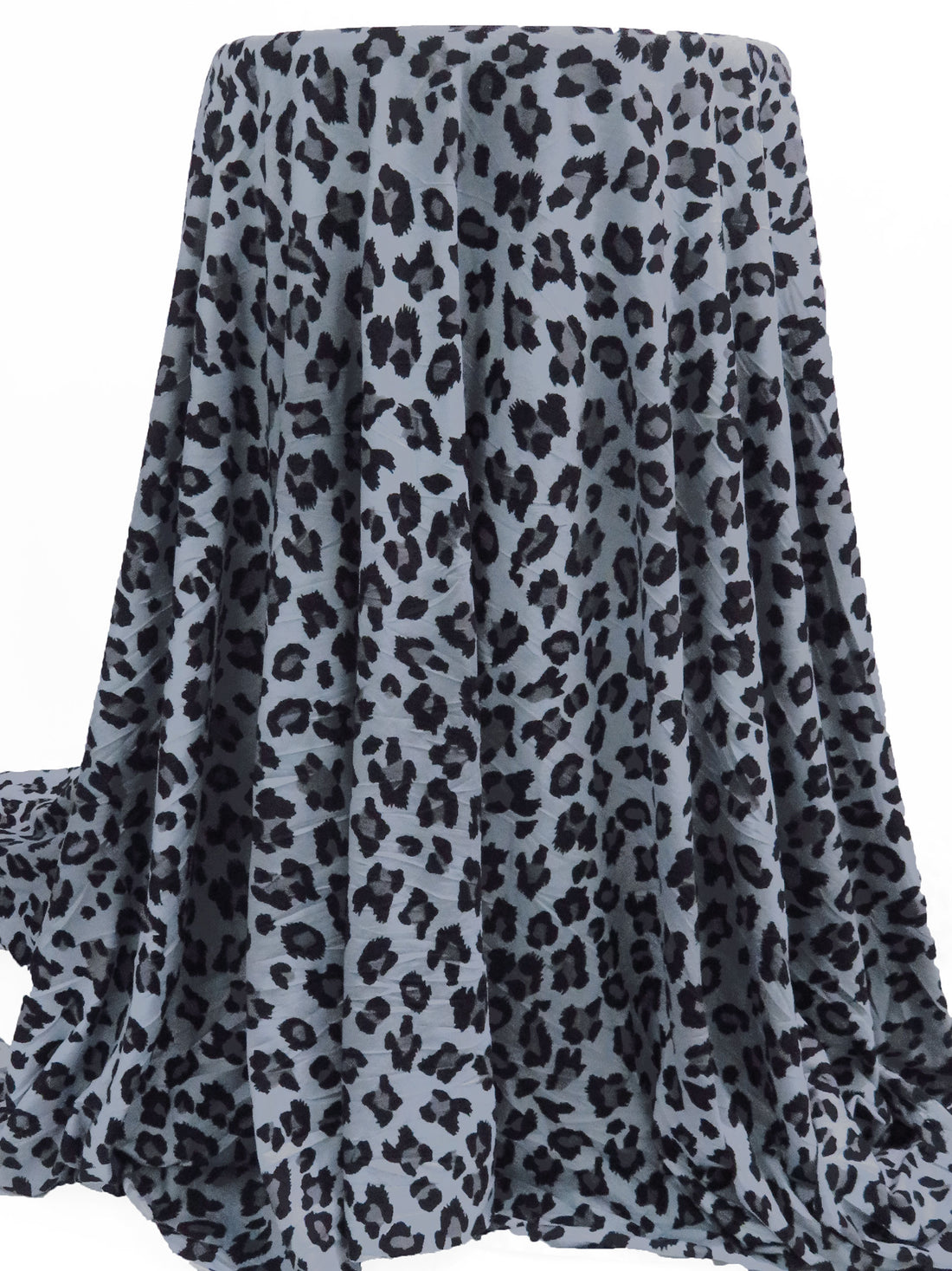 Light Slate Gray/Granite Gray/Black Polyester/Lycra Animal Spot Print Double Brushed Knit 58W