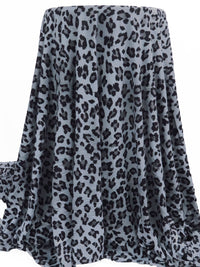 Light Slate Gray/Granite Gray/Black Polyester/Lycra Animal Spot Print Double Brushed Knit 58W