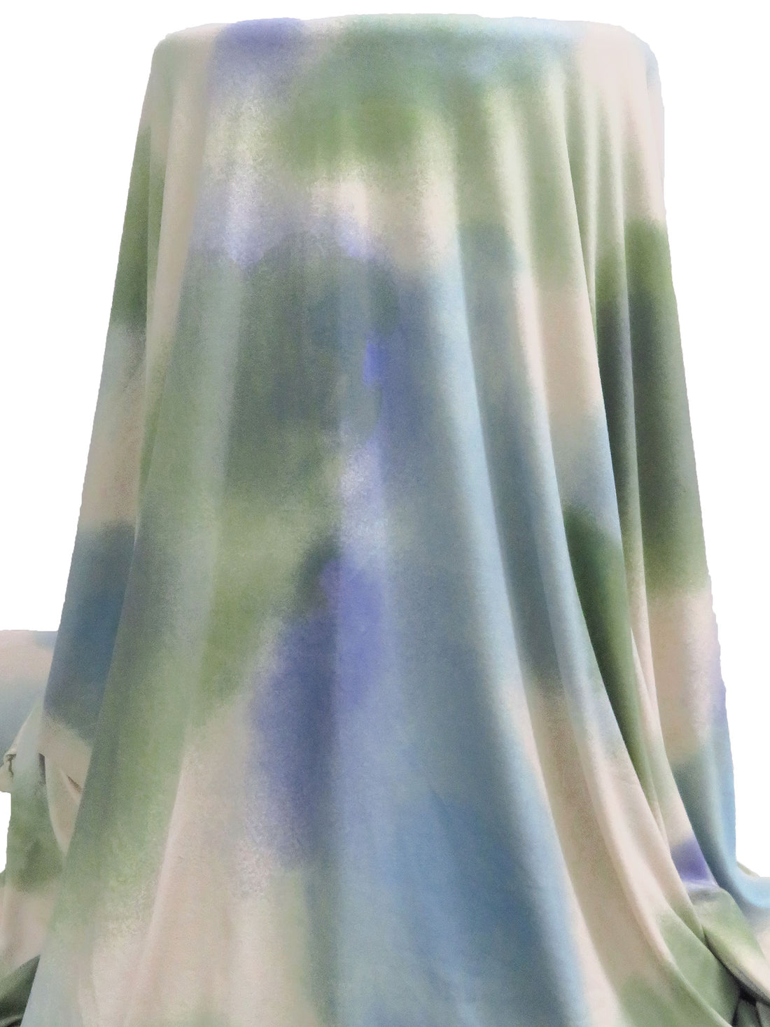Cream/Artichoke/Blue Bell/Multi Polyester/Lycra Airbrush-Look Print Double Brushed Knit 60W