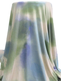 Cream/Artichoke/Blue Bell/Multi Polyester/Lycra Airbrush-Look Print Double Brushed Knit 60W
