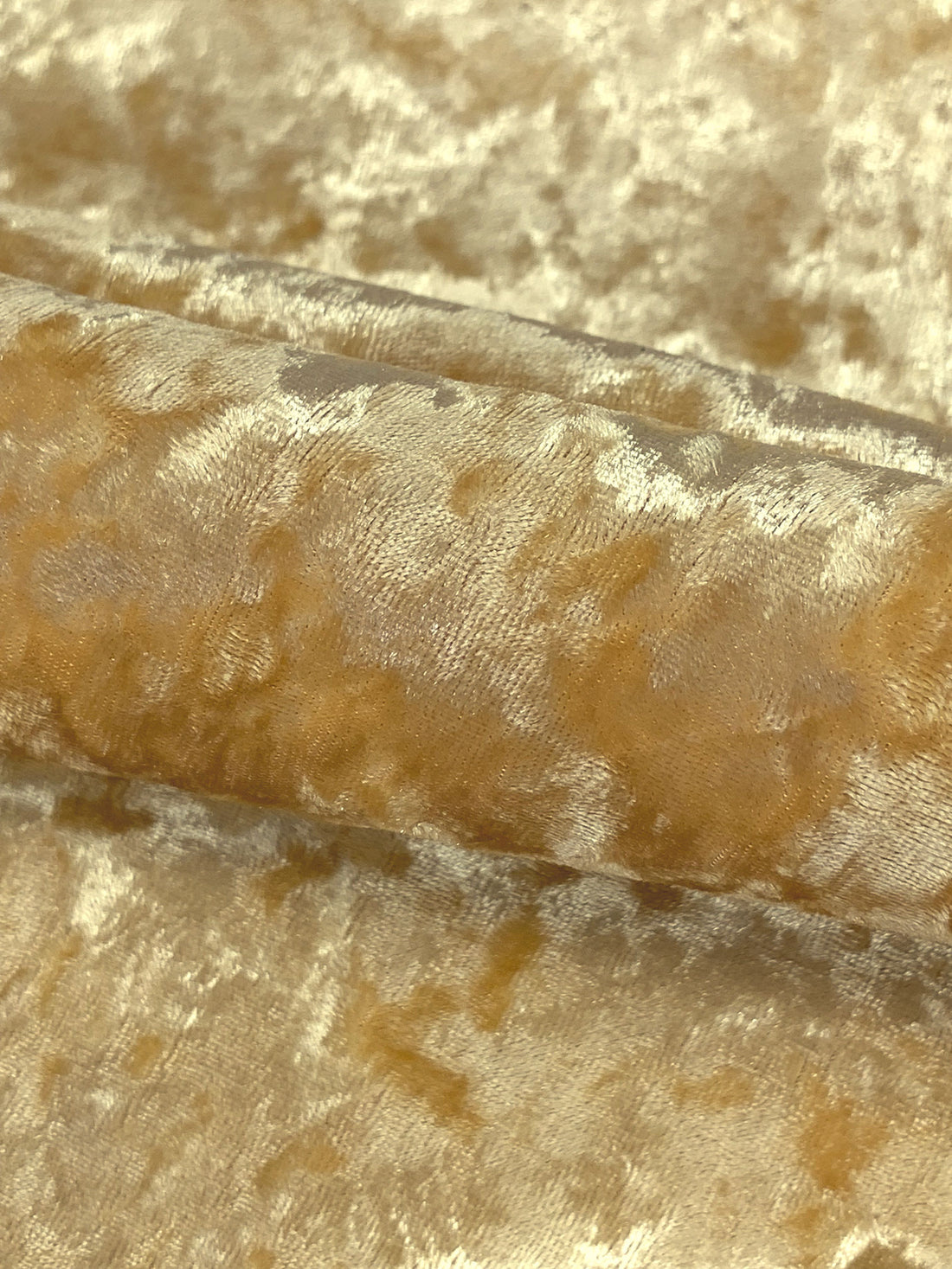 Wheat 100% Polyester Crushed Velvet Knit With Interfacing 57W
