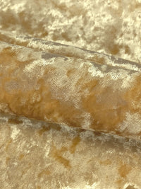 Wheat 100% Polyester Crushed Velvet Knit With Interfacing 57W