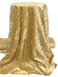 Wheat 100% Polyester Crushed Velvet Knit With Interfacing 57W