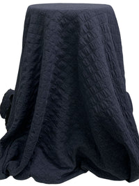 Heathered Charcoal Blue 100% Polyester Diamond Quilted Double Knit 54W