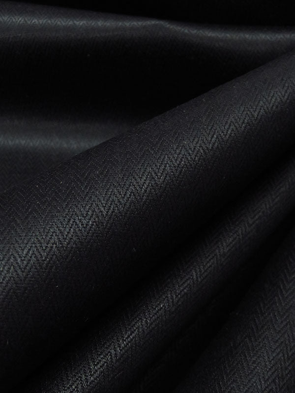 Chalkboard Black Hemp/Organic Cotton Herringbone Weave Water Repellent Jacketing 56W