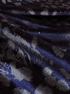 Blueberry/Aluminum Polyester/Spandex Abstract Animal Metallic Print Stretch Velvet Knit 56W