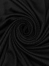 Black Polyester/Rayon/Spandex Vertical Raised Rib Knit 52W