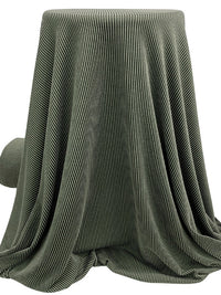 Dark Green/Dusty Green Polyester/Rayon/Spandex Vertical Raised Rib Knit 54W