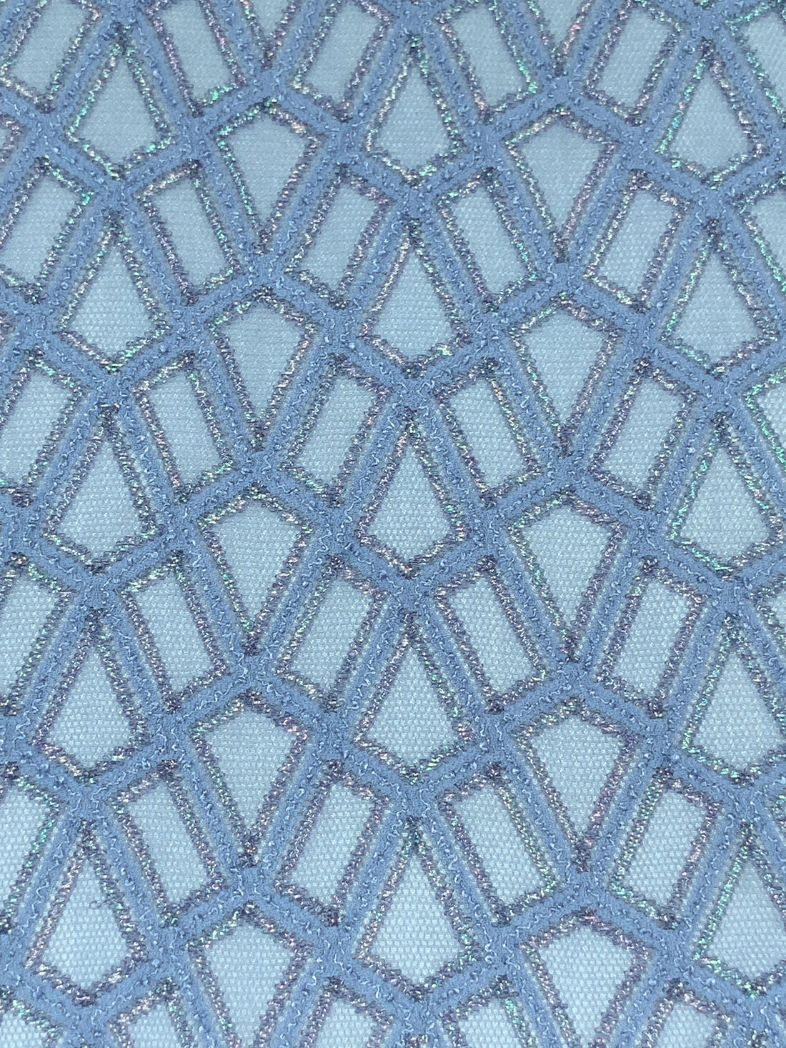 Iceberg Blue/Iridescent Polyester/Lycra Mosaic Lace Netting 42W