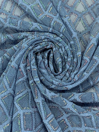 Iceberg Blue/Iridescent Polyester/Lycra Mosaic Lace Netting 42W