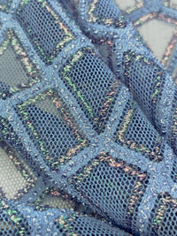 Iceberg Blue/Iridescent Polyester/Lycra Mosaic Lace Netting 42W