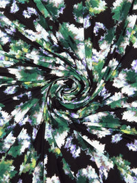 Black/Jade Green/Lavender/Multi Polyester/Lycra Puffed Abstract Print ITY Knit 58W