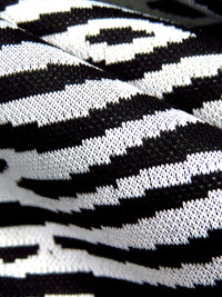 Black/Off-White Polyester/Spandex Zebra Weave Jacquard Double Knit 60W