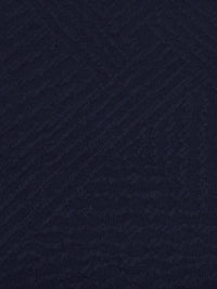 Dark Navy Blue Polyester/Rayon/Spandex Quilted Geometric Weave Jacquard Double Knit 54W