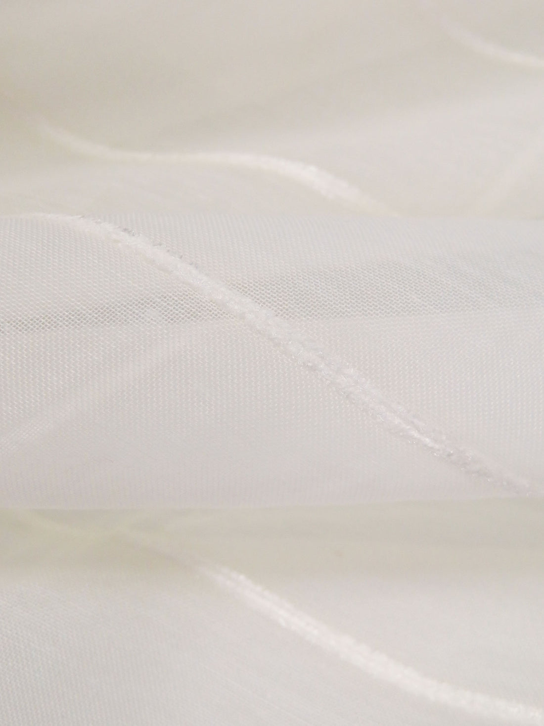 Off-White 100% Nylon Horizontal Stripe Weave Home Decor Sheer Woven 114W