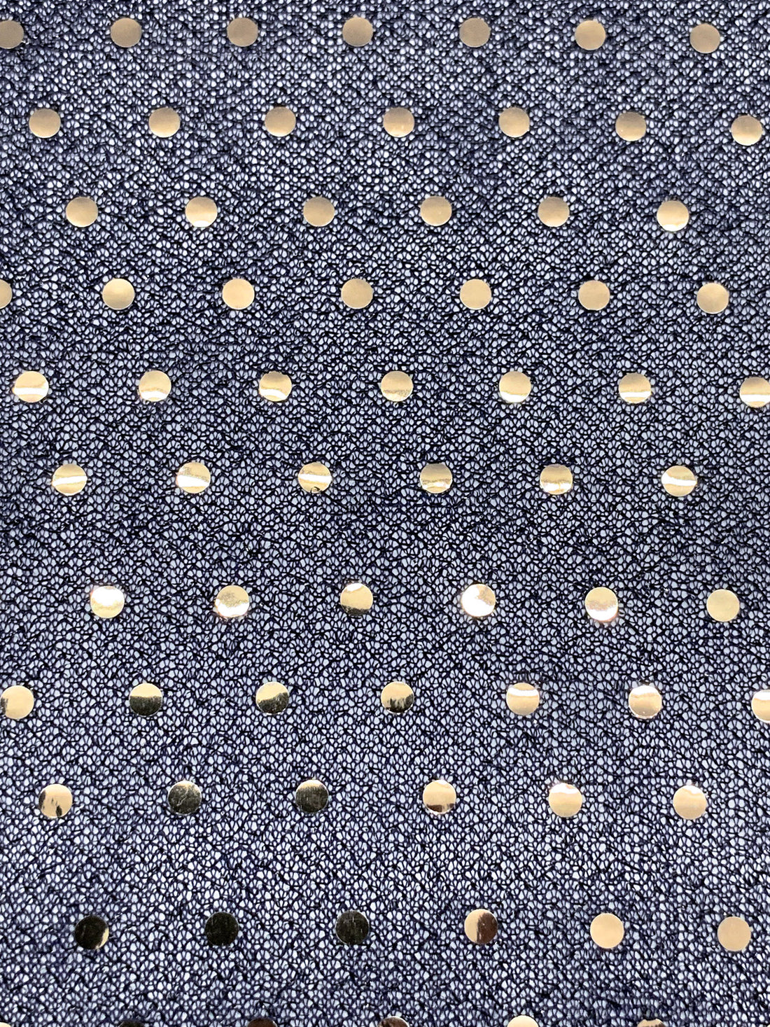 Dark Navy/Muted Gold Nylon/Metallic Fused Sequins Sheer Knit 40W