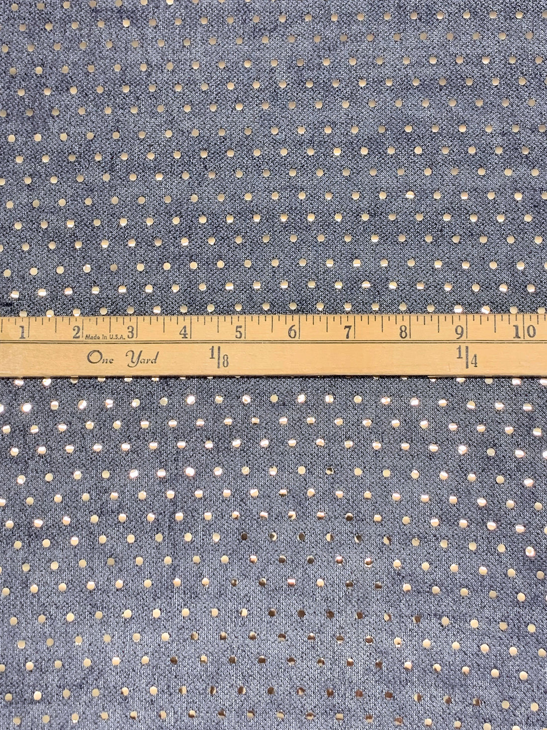 Dark Navy/Muted Gold Nylon/Metallic Fused Sequins Sheer Knit 40W