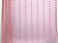 Old Mauve/Salmon Rose 100% Nylon Double Scalloped Border Embellished Horizontal Paisley Netting 52W