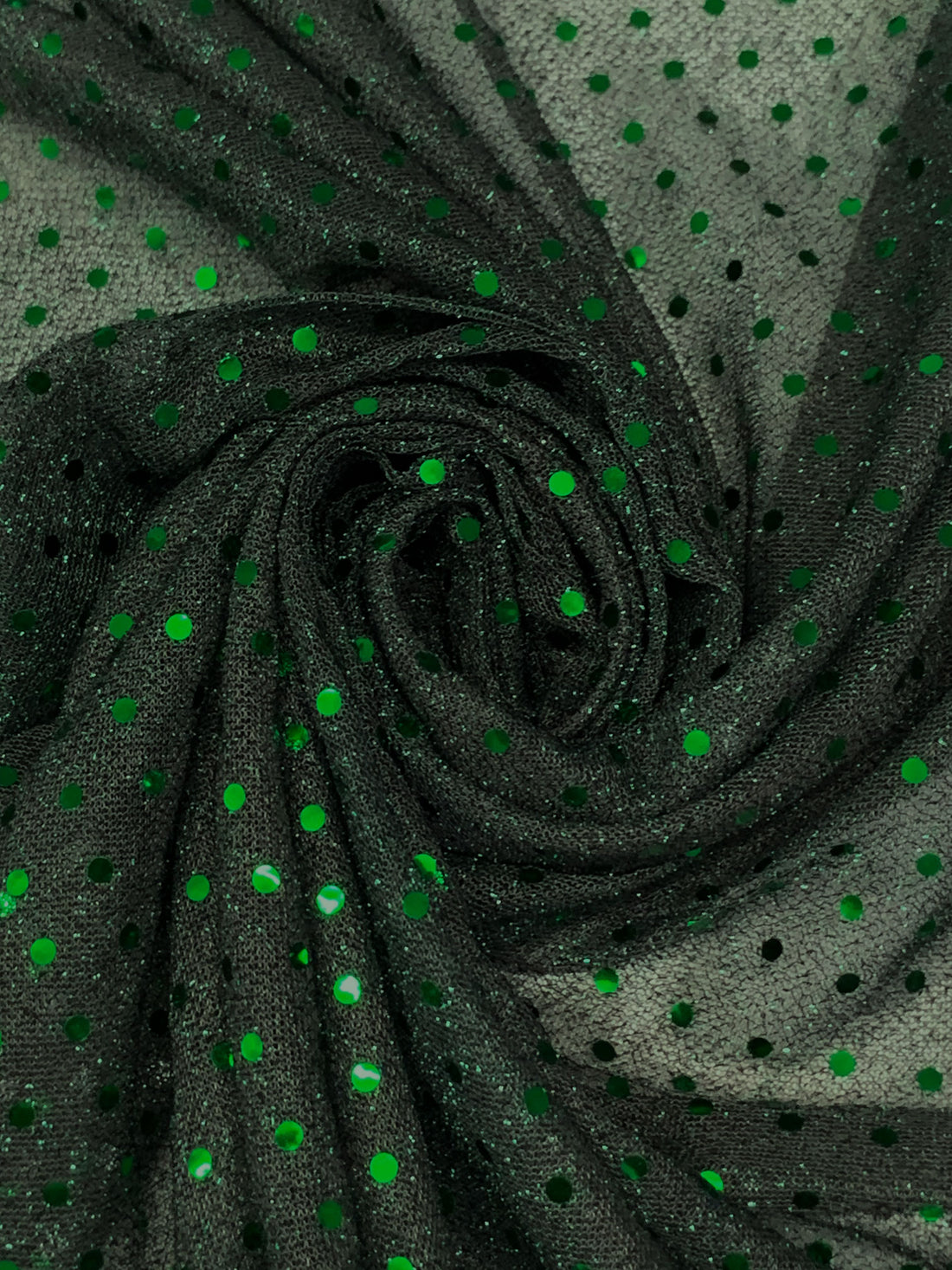 Spruce/Lime Nylon/Metallic Fused Sequins Sheer Knit 40W