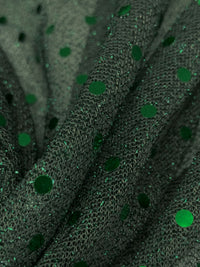 Spruce/Lime Nylon/Metallic Fused Sequins Sheer Knit 40W