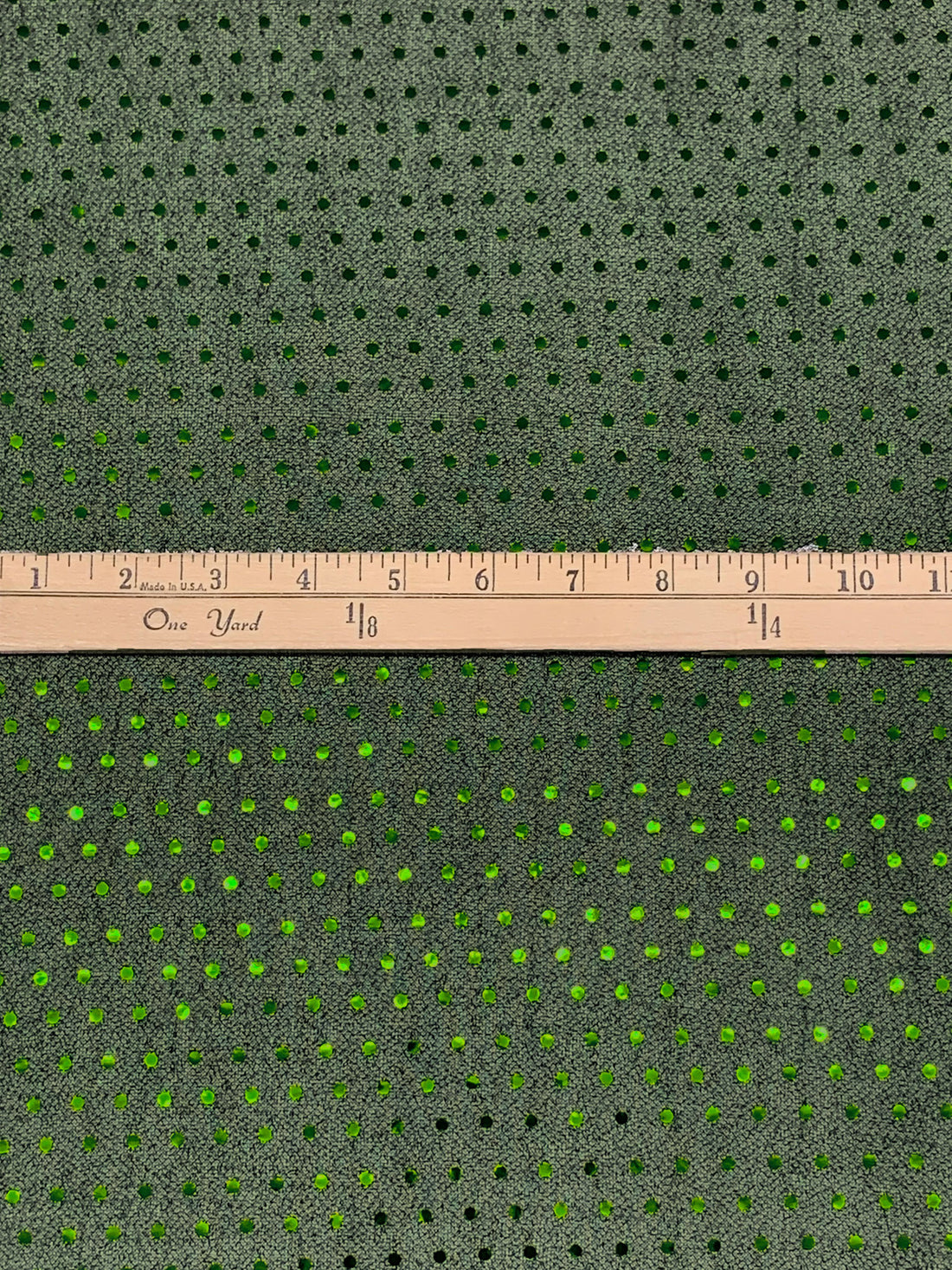 Spruce/Lime Nylon/Metallic Fused Sequins Sheer Knit 40W