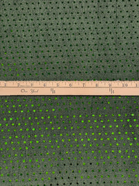 Spruce/Lime Nylon/Metallic Fused Sequins Sheer Knit 40W