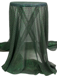Spruce/Lime Nylon/Metallic Fused Sequins Sheer Knit 40W