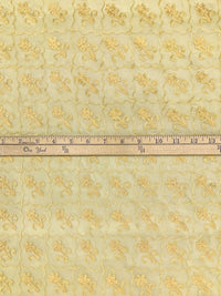 Flax 100% Polyester Wavy Grid Floral Embroidered Organza 43W