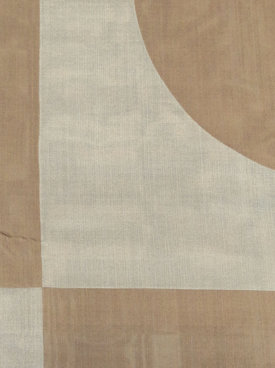 Dark Vanilla/Pale Brown 100% Silk Geometric Weave Novelty Organza-Like Woven 55W