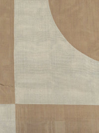 Dark Vanilla/Pale Brown 100% Silk Geometric Weave Novelty Organza-Like Woven 55W