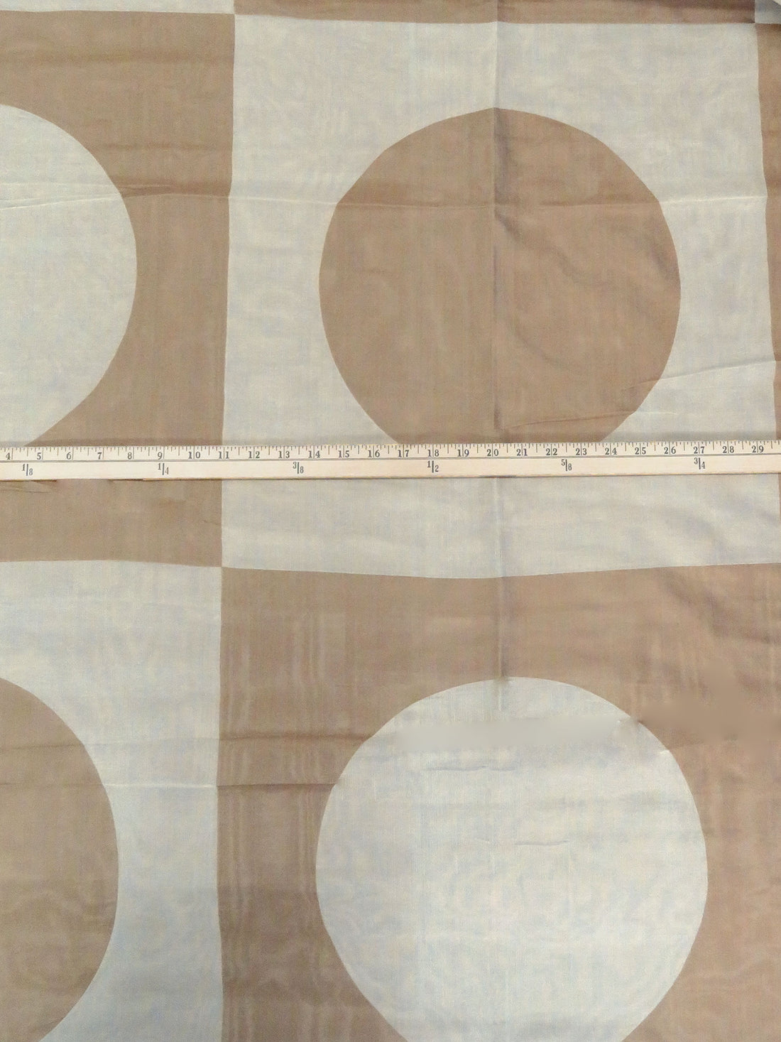 Dark Vanilla/Pale Brown 100% Silk Geometric Weave Novelty Organza-Like Woven 55W