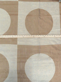 Dark Vanilla/Pale Brown 100% Silk Geometric Weave Novelty Organza-Like Woven 55W