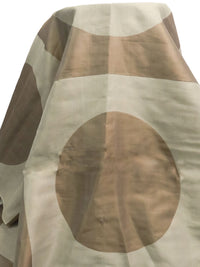Dark Vanilla/Pale Brown 100% Silk Geometric Weave Novelty Organza-Like Woven 55W