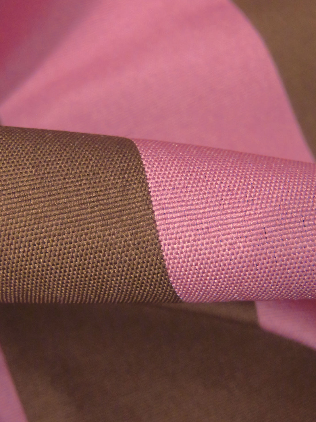 Strawberry Pink/Chocolate Bar 100% Nylon Vertical Stripe Weave Jacquard 59W