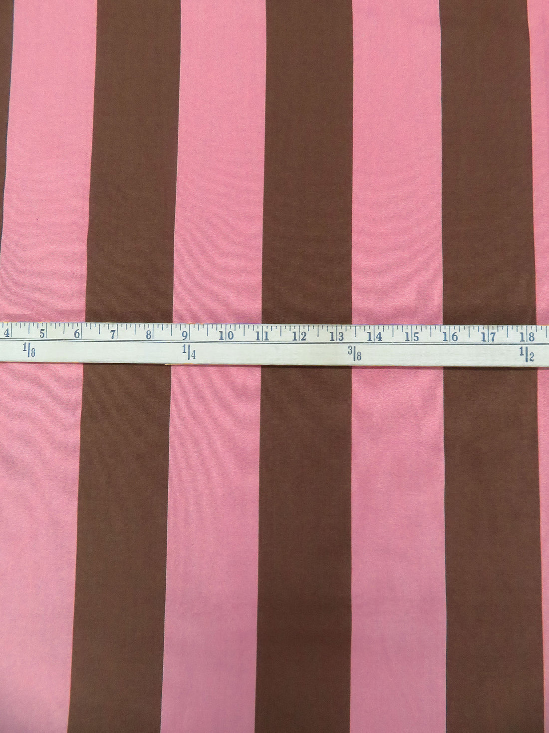 Strawberry Pink/Chocolate Bar 100% Nylon Vertical Stripe Weave Jacquard 59W