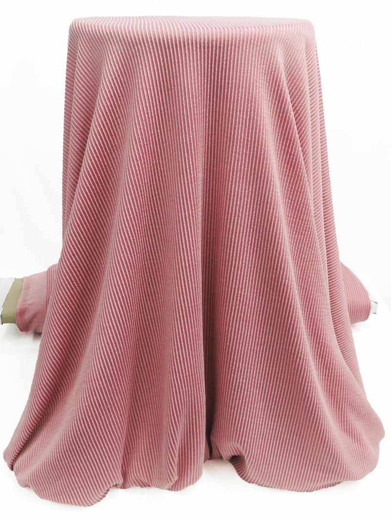 Dusty Flamingo/Ballet Pink Polyester/Rayon/Spandex Vertical Raised Rib Knit 52W