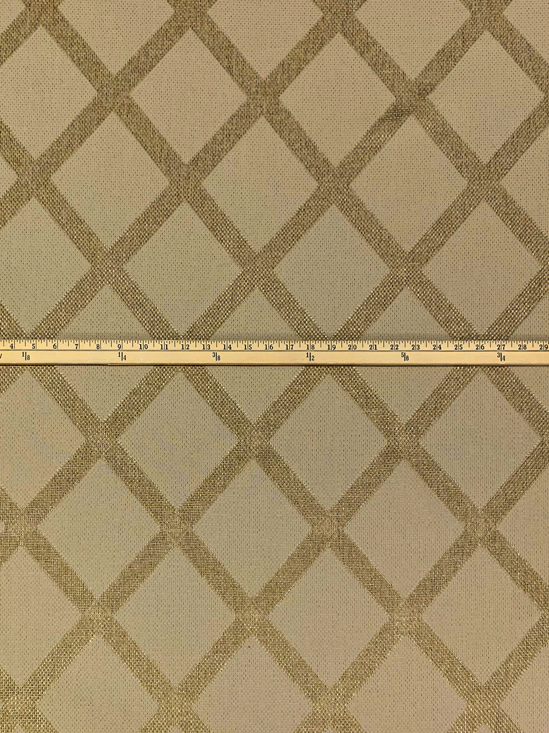 Tan/Shadow Brown 100% Nylon Large Crosshatch Design Jacquard Burlap Woven 57W