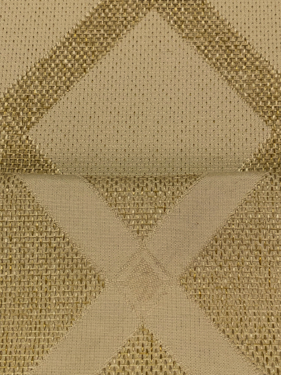Tan/Shadow Brown 100% Nylon Large Crosshatch Design Jacquard Burlap Woven 57W
