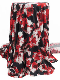 Black/Crimson/White/Dark Burgundy Polyester/Lycra Abstract Bursts With Hatched Puff Print ITY Knit 58W