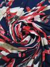 Fire Engine Red/Deep Navy/Muted Willow Brown/Multi Polyester/Lycra Abstract Print With Puff Paint ITY Knit 58W