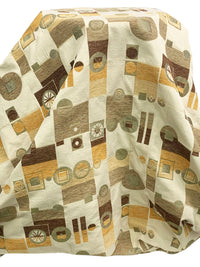 Golden Sand/Parchment/Middle Brown 100% Polyester Abstract Geometric Chenille Jacquard Weave Home Decor Woven 57W