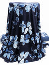 Dark Navy/Slate Blue/Ghost White Polyester/Lycra Floral Print ITY Knit 58W