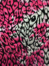 Brink Pink/Silver/Black Polyester/Spandex Animal Foil Print Activewear Knit - Elite Sportswear - 56W