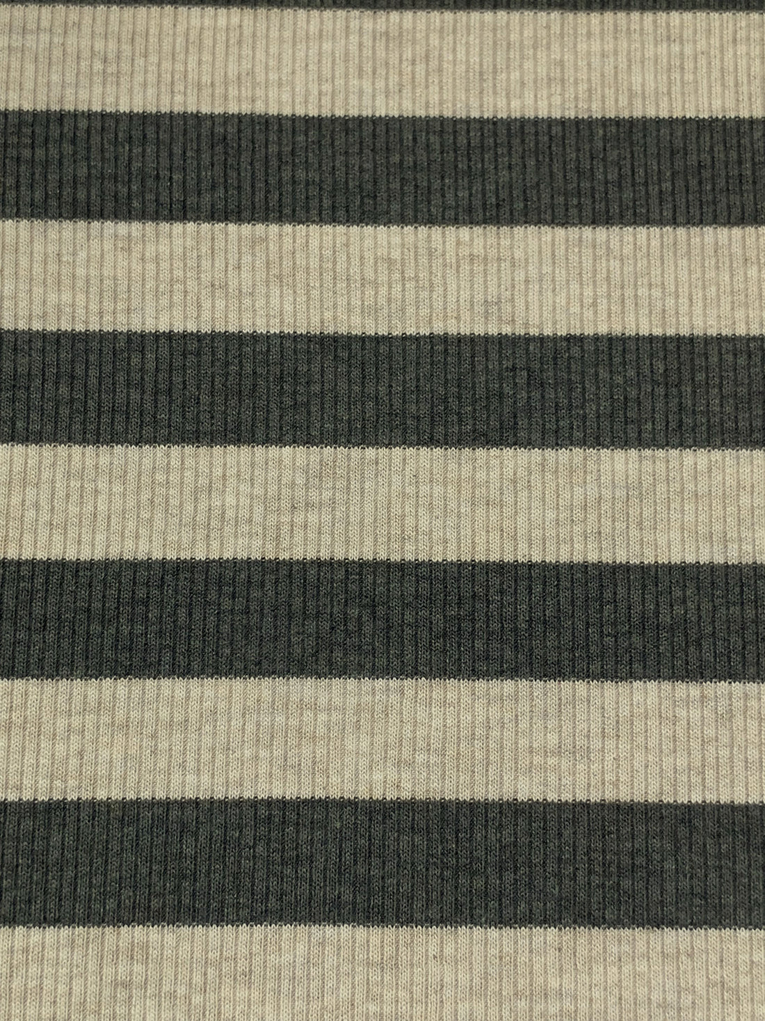 Beige/Charcoal Rayon/Lycra Horizontal Stripe Rib Knit 60W