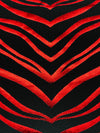 Red/Black Polyester/Spandex Abstract Irregular Chevron Foil Print Activewear Knit - Elite Sportswear - 58W