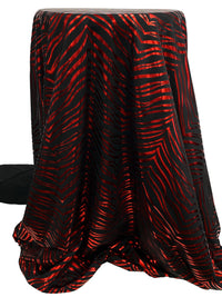 Red/Black Polyester/Spandex Abstract Irregular Chevron Foil Print Activewear Knit - Elite Sportswear - 58W